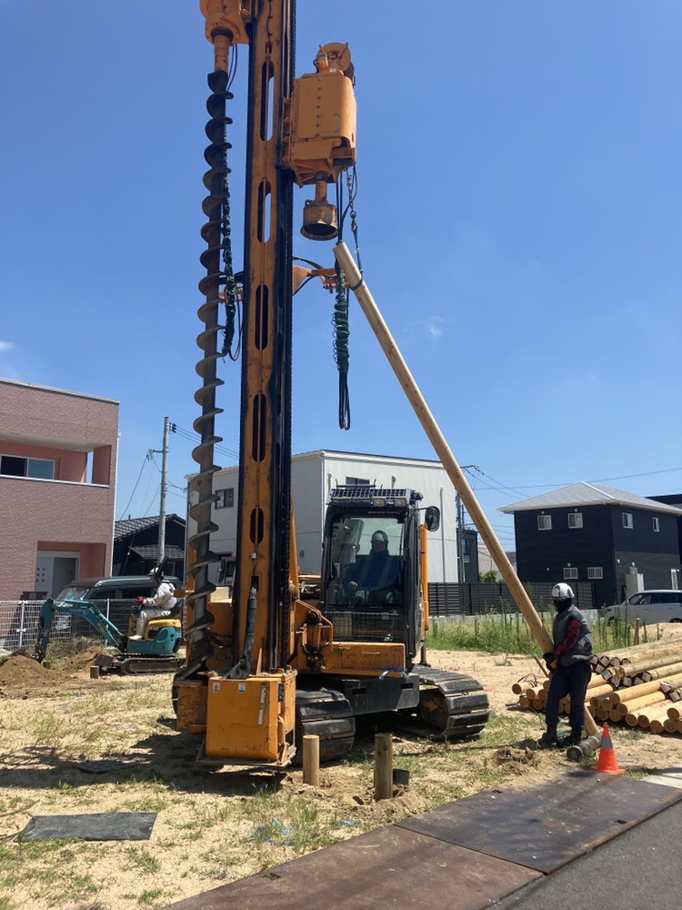 【無垢てんの家】宇部市大字妻崎開作 ≪新築建売≫  杭工事始まりました！